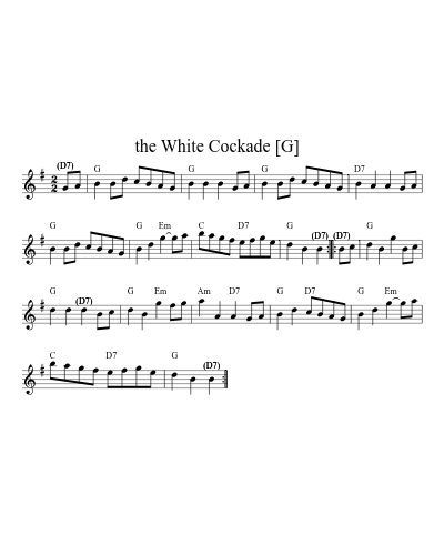 The White Cockade   [G] (Us Rev Reels)