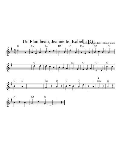 Un Flambeau, Jeannette, Isabella    [G] (Version 2)