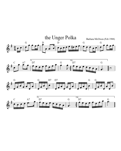 the Unger Polka sheet music preview