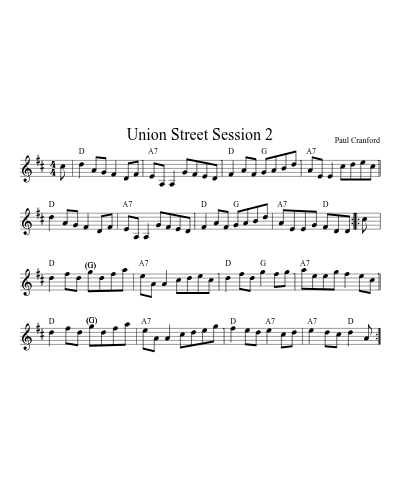 Union Street Session 2 (Version 2) sheet music preview