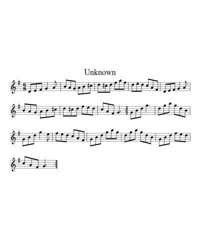 Unknown (Version 8) sheet music preview