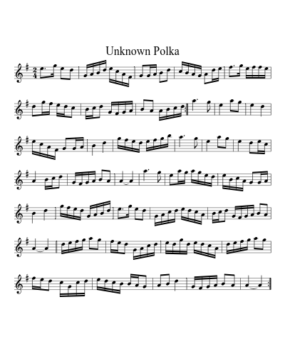 Unknown Polka (Version 2) sheet music preview