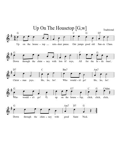 Up On The Housetop [G,w]