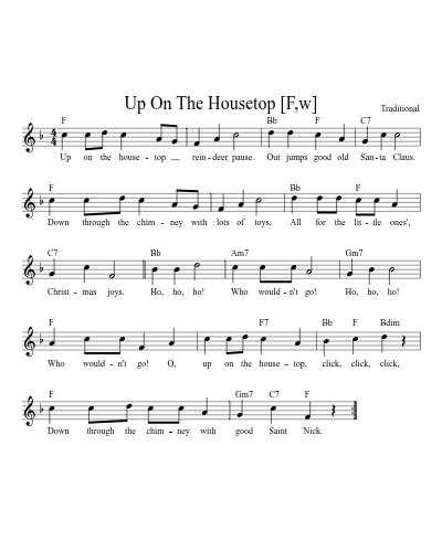 Up On The Housetop [F,w] (Version 2)