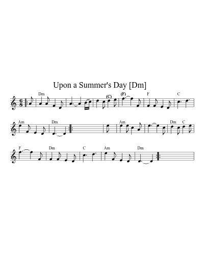 Upon a Summer's Day   [Dm] (Version 3)