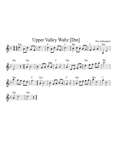 Upper Valley Waltz    [Dm]