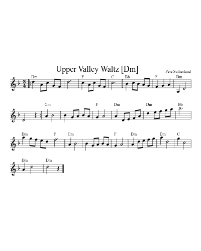Upper Valley Waltz    [Dm] (Version 3)
