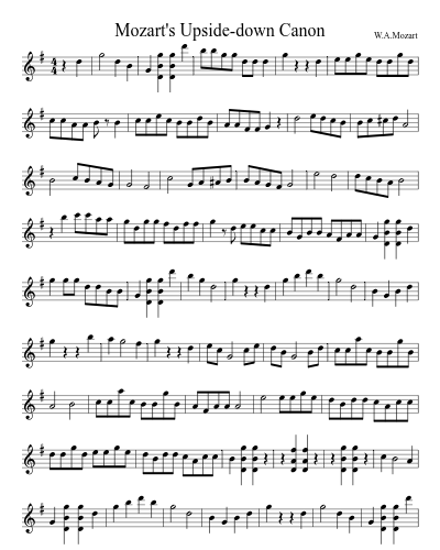 Mozart's Upside-down Canon preview