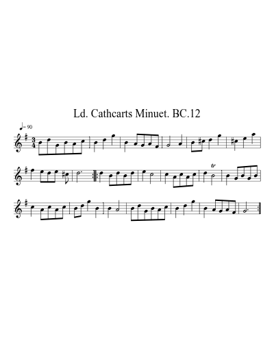 Ld. Cathcarts Minuet. BC.12 preview