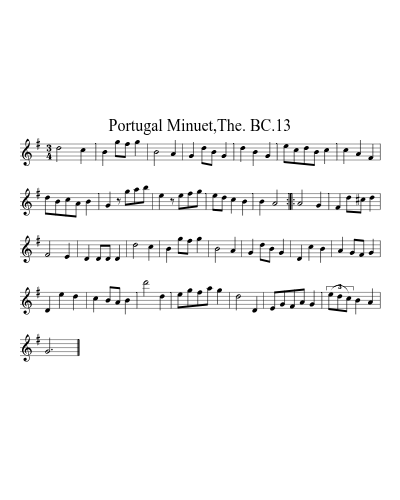 Portugal Minuet,The. BC.13 preview