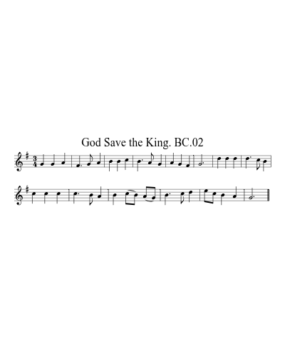 God Save the King. BC.02