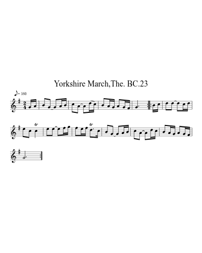 Yorkshire March,The. BC.23 (Vmp Bcooke)