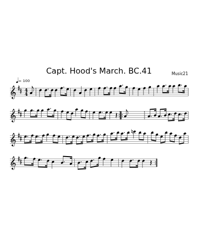 Capt. Hood's March. BC.41