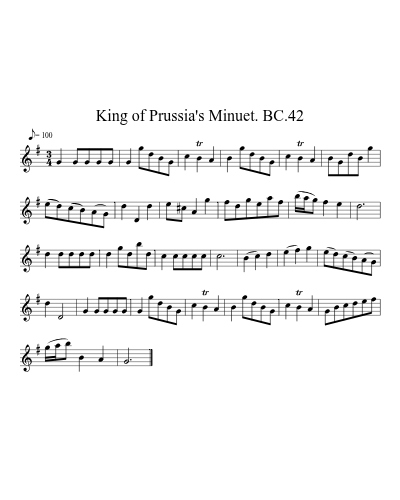 King of Prussia's Minuet. BC.42 preview