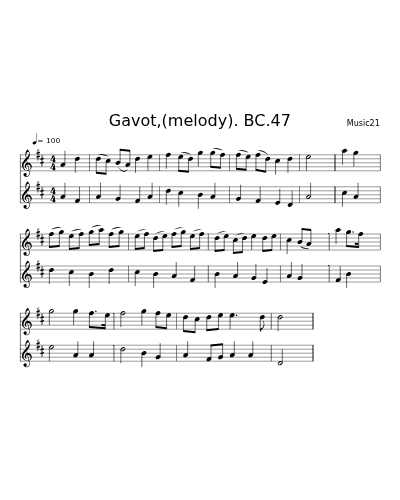 Gavot,(melody). BC.47