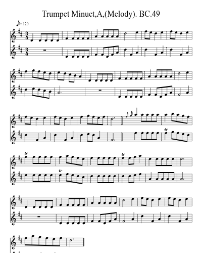 Trumpet Minuet,A,(Melody). BC.49 preview
