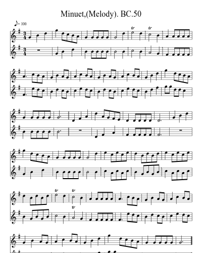 Minuet,(Melody). BC.50 preview