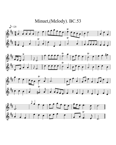 Minuet,(Melody). BC.53 preview