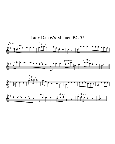 Lady Danby's Minuet. BC.55 preview