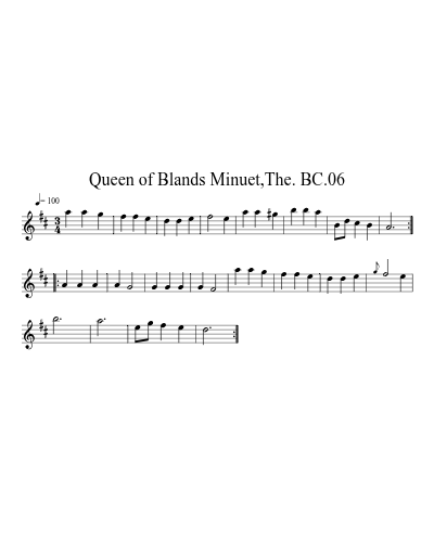 Queen of Blands Minuet,The. BC.06 preview