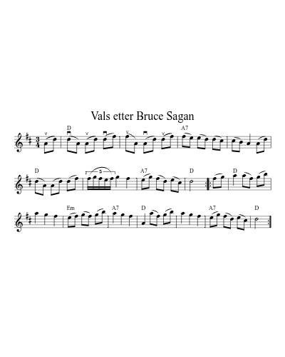 Vals etter Bruce Sagan sheet music preview