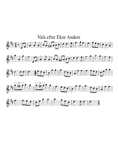Vals efter Ekor Anders sheet music preview