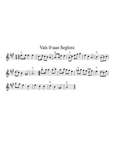Vals fr\aan Seglora sheet music preview