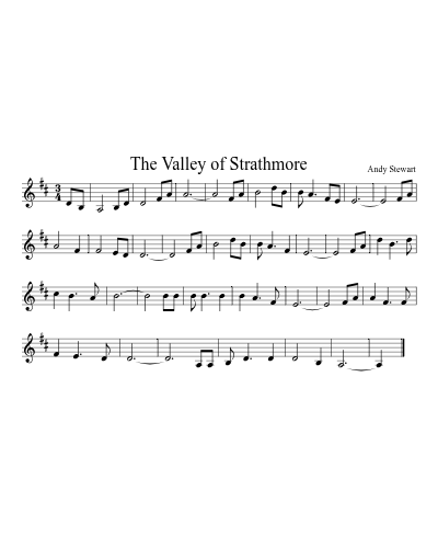 The Valley of Strathmore sheet music preview