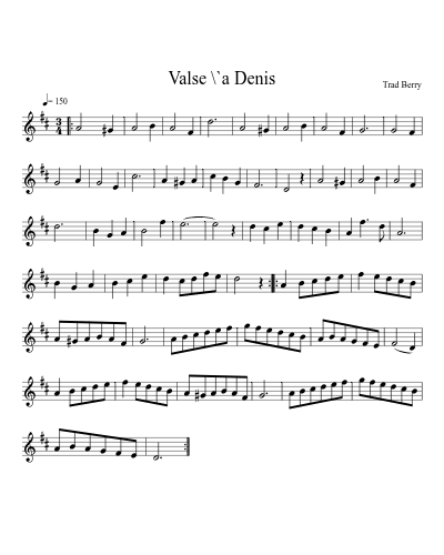 Valse \`a Denis sheet music preview