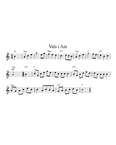 Vals i Am sheet music preview