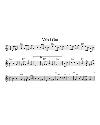 Vals i Gm sheet music preview