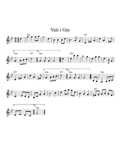 Vals i Gm (Version 2) sheet music preview