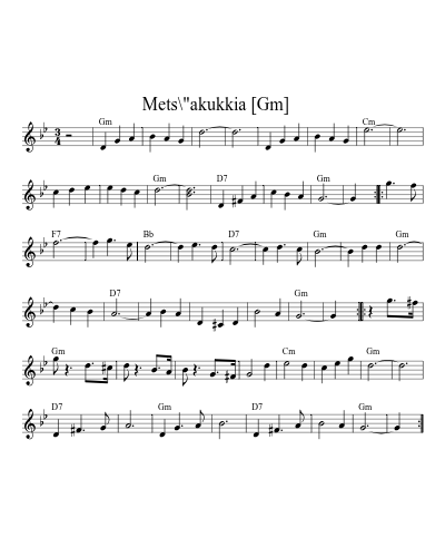 Mets\"akukkia    [Dm] (Vals Metsakukkia)