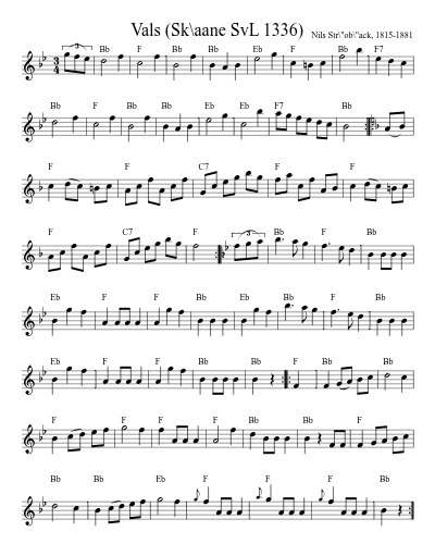 Vals (Sk\aane SvL 1336) sheet music preview