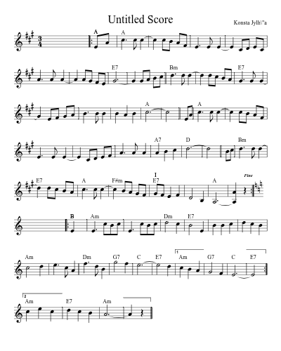 Vals Sommar (Version 2) sheet music preview