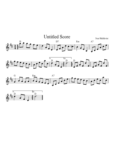 Vals Sommar (Version 3) sheet music preview