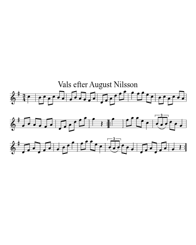 Vals efter August Nilsson sheet music preview