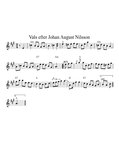 Vals efter Johan August Nilsson (Version 2) sheet music preview