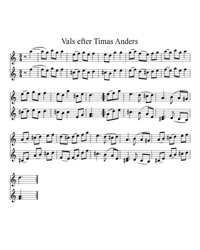 Vals efter Timas Anders sheet music preview