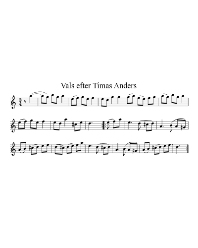 Vals efter Timas Anders (Version 2) sheet music preview