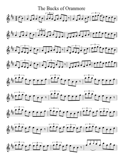 The Bucks Of Oranmore (Version 3) sheet music preview