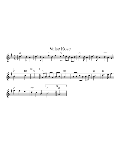 Valse Rose sheet music preview