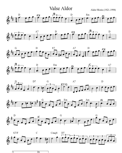 Valse Aldor sheet music preview