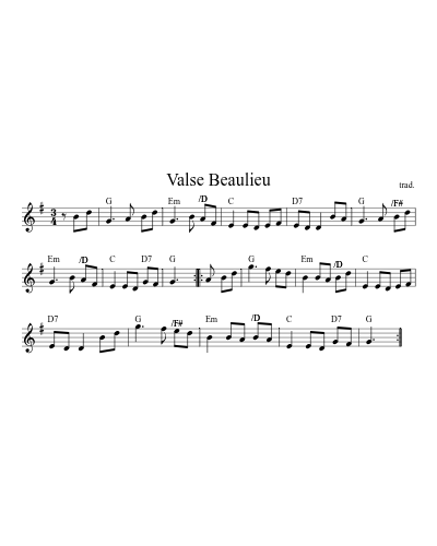 Valse Beaulieu sheet music preview