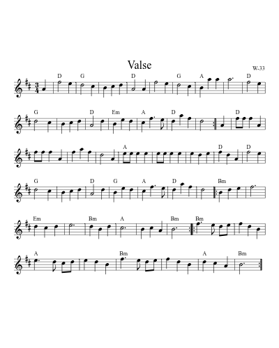 Valse (Version 4) sheet music preview