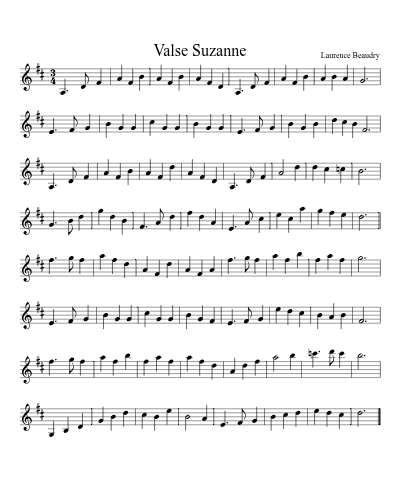 Valse Suzanne sheet music preview