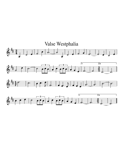 Valse Westphalia (Version 2) sheet music preview