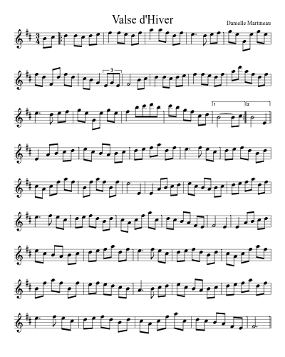 Valse d'Hiver (Version 2) sheet music preview