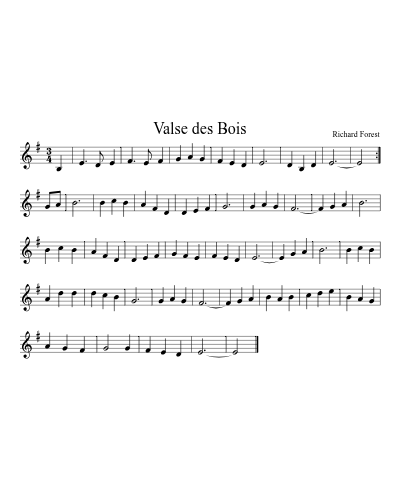 Valse des Bois (Version 2) sheet music preview