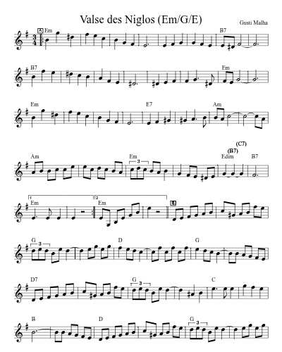 Valse des Niglos (Em/G/E)